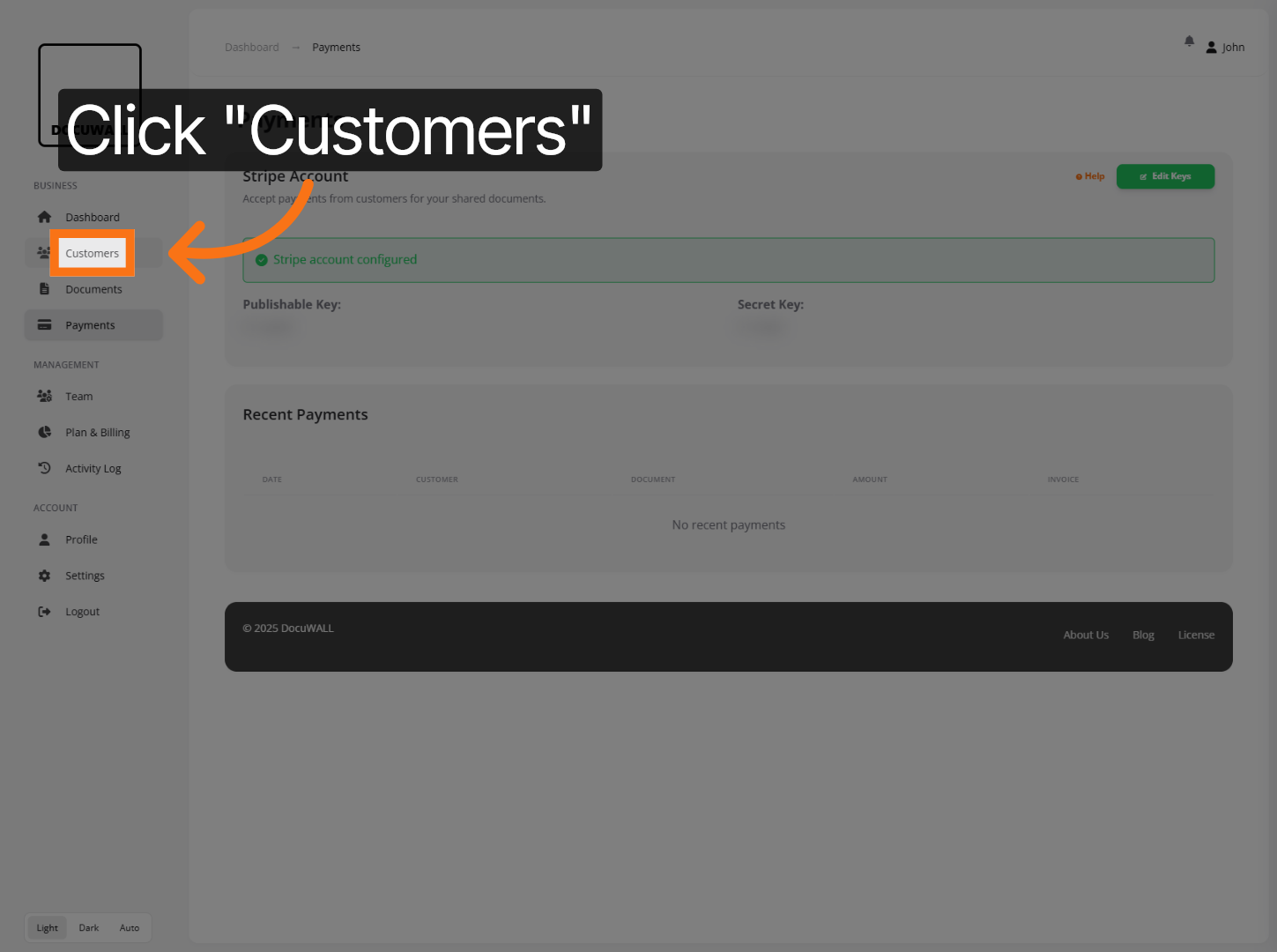 Navigate To Customers