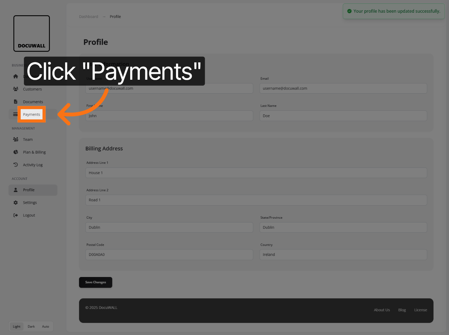 Access Payments Section