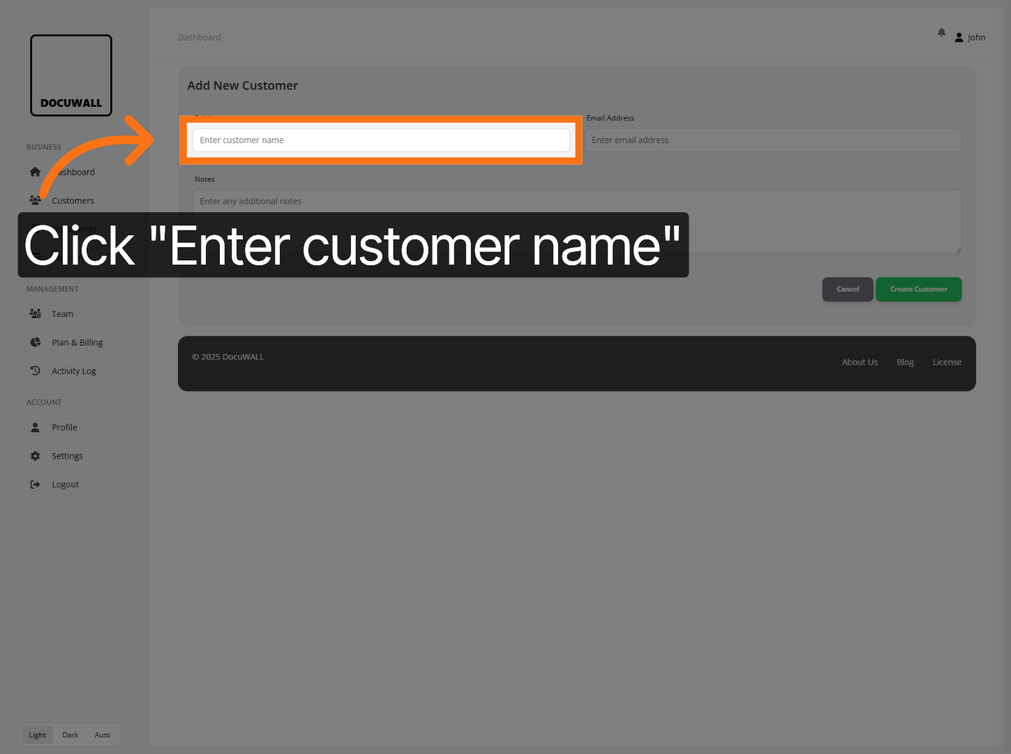 Select Customer Name Field