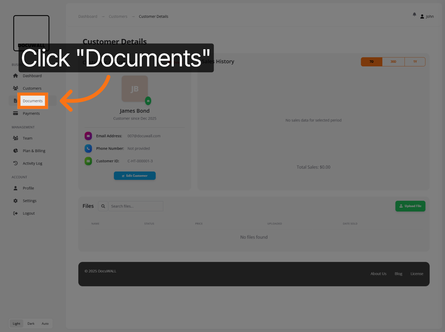 Open Documents Section