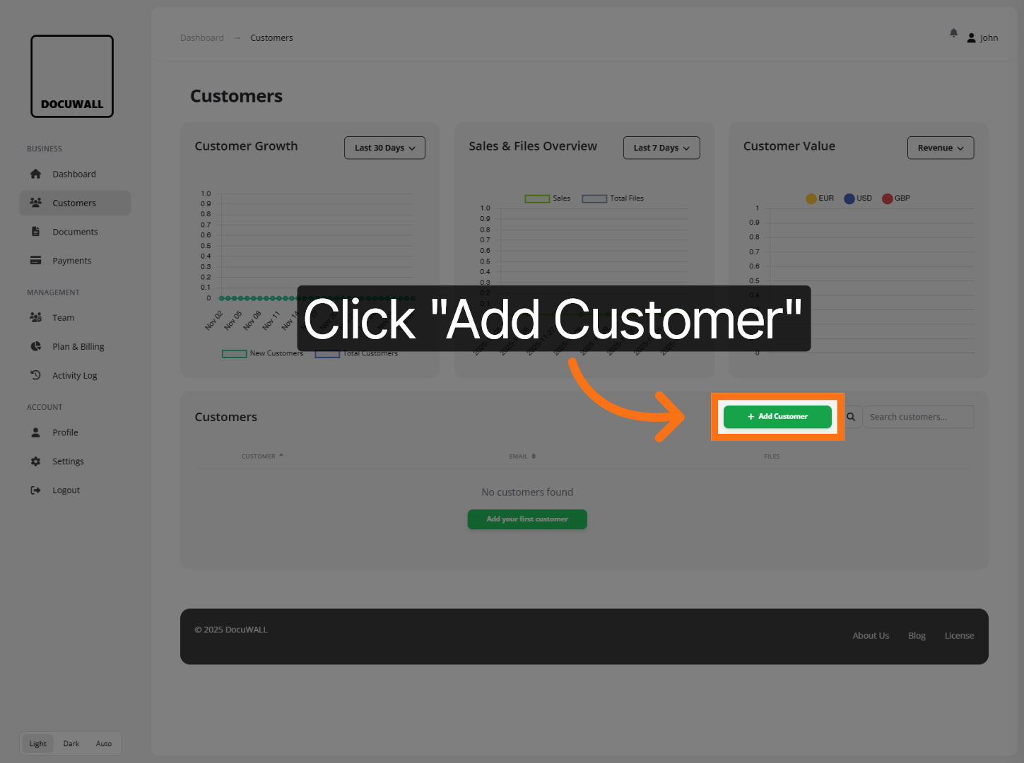 Initiate Adding Customer